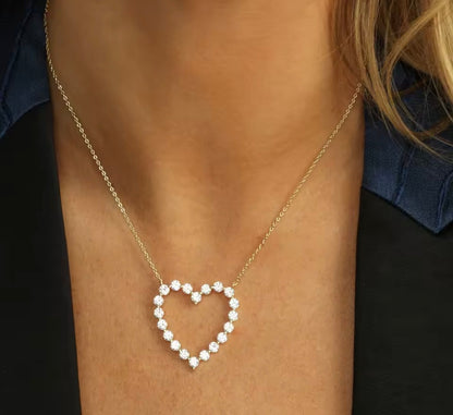 Lux Crystal Heart Necklace (Silver & Gold!)
