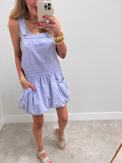 Lavender Bubble Skort Overalls