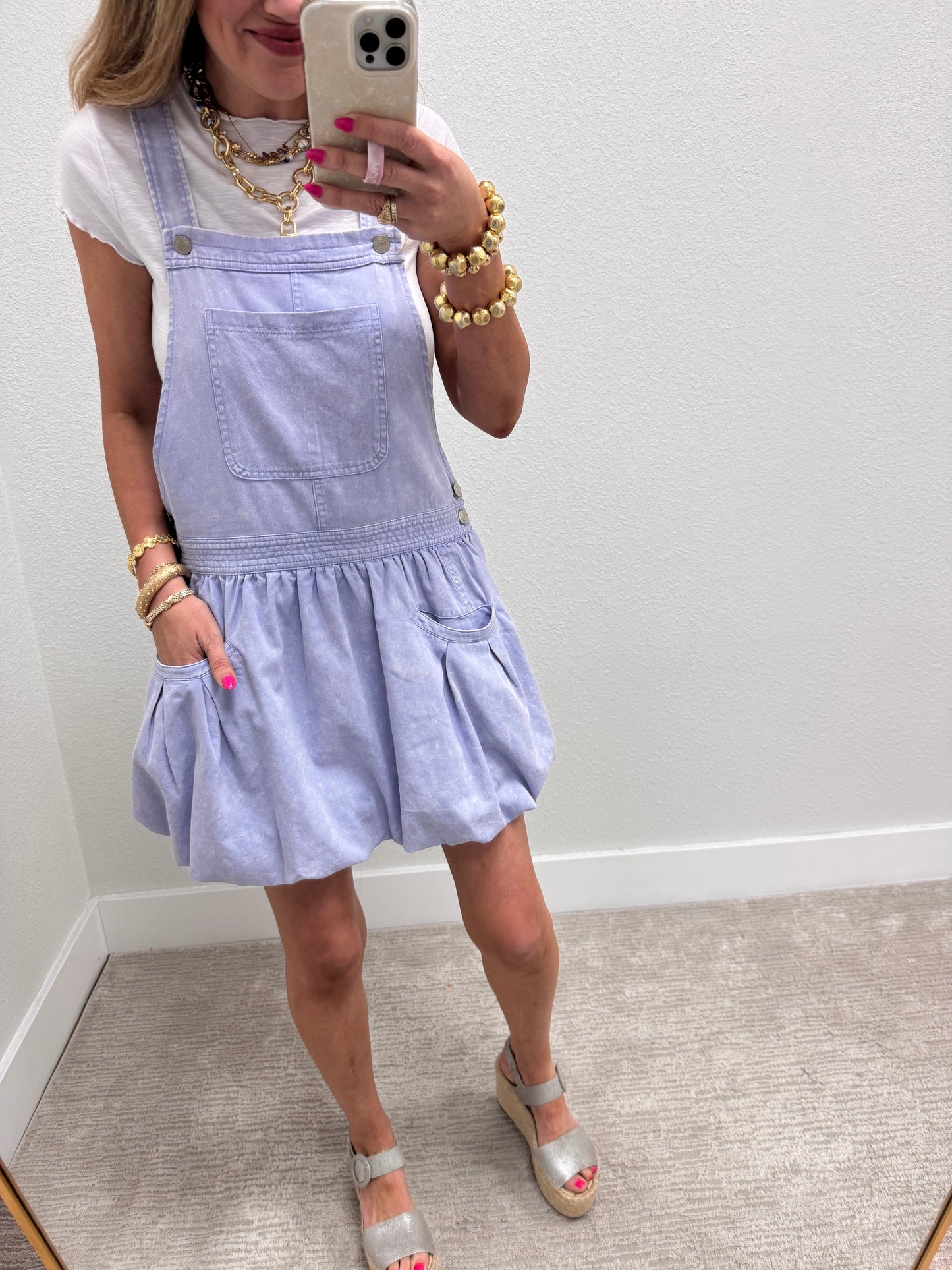Lavender Bubble Skort Overalls