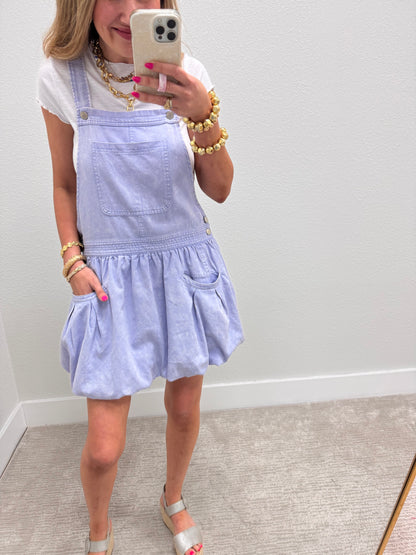 Lavender Bubble Skort Overalls