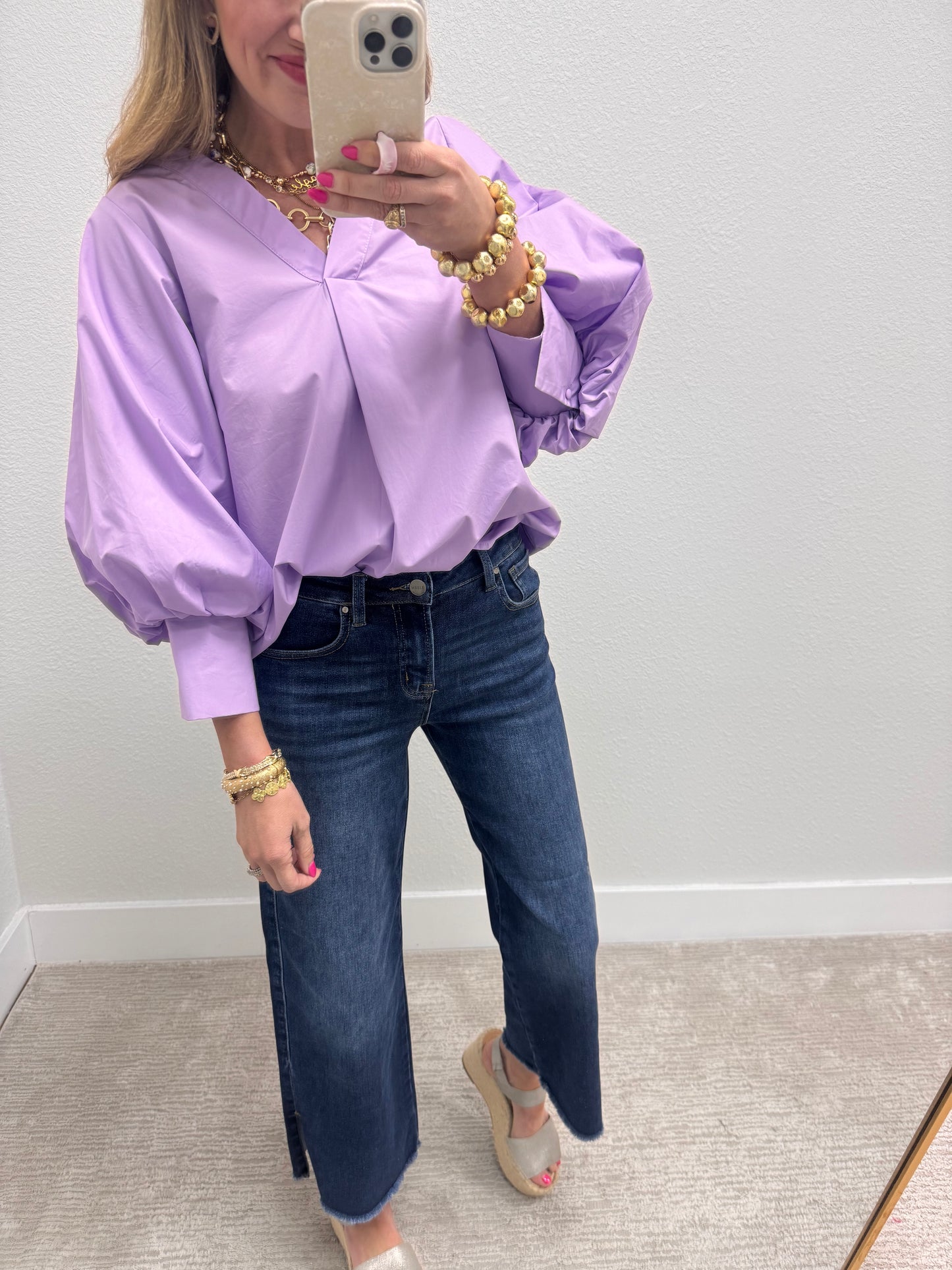 Risen Dark Mid-Rise Crop Wide Side Slit Jeans FS