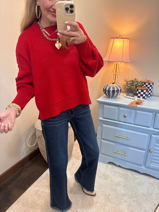 Ruby Waist Length Mock Neck Sweater