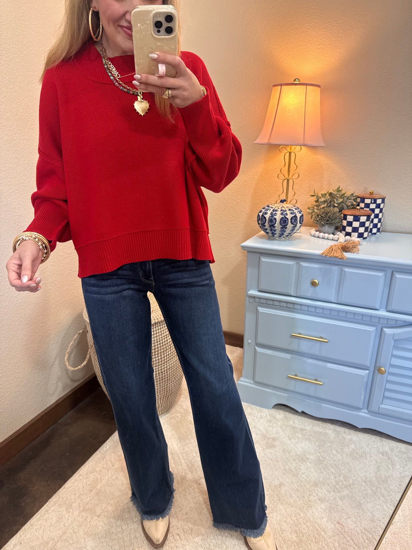 Ruby Waist Length Mock Neck Sweater