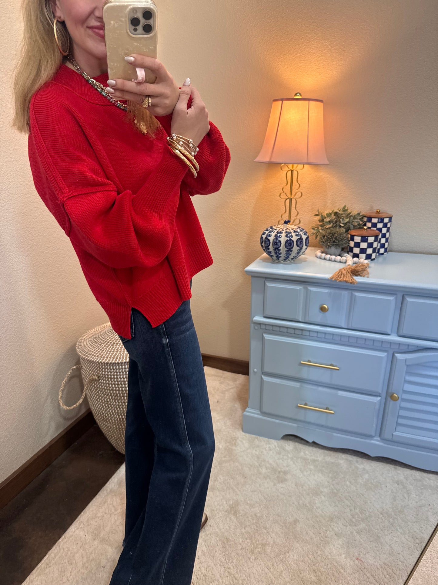 Ruby Waist Length Mock Neck Sweater