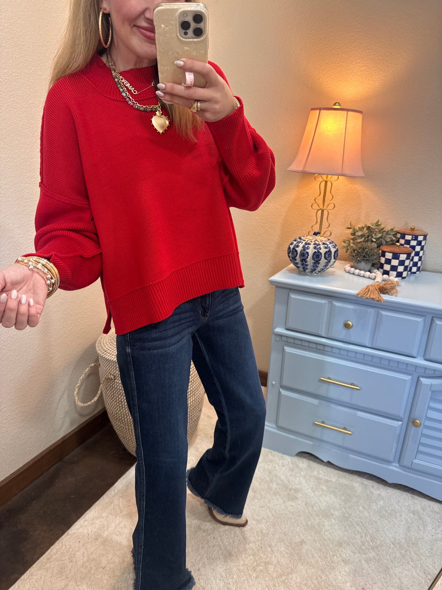 Ruby Waist Length Mock Neck Sweater