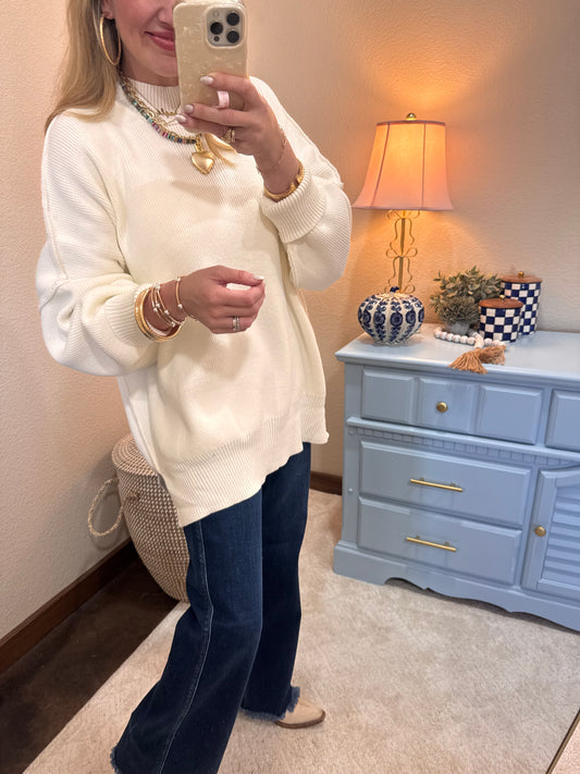 Ivory Mock Neck Sweater