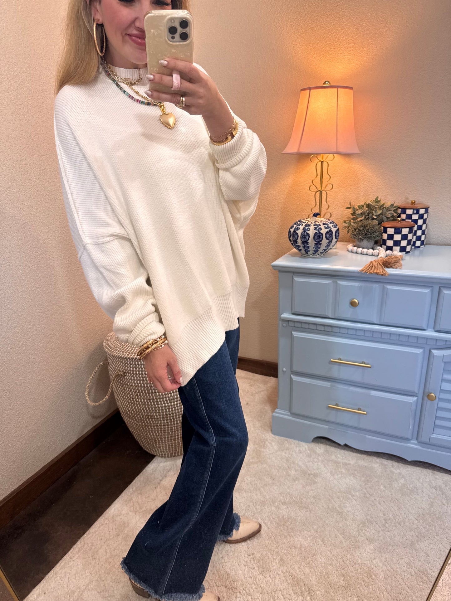 Ivory Mock Neck Sweater