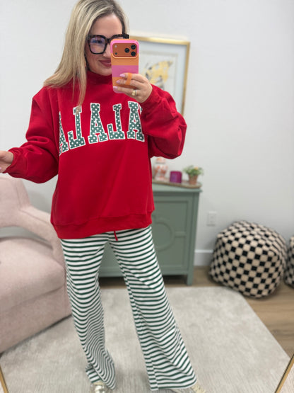 "FALALA" Polka Dot Patch Mock Neck