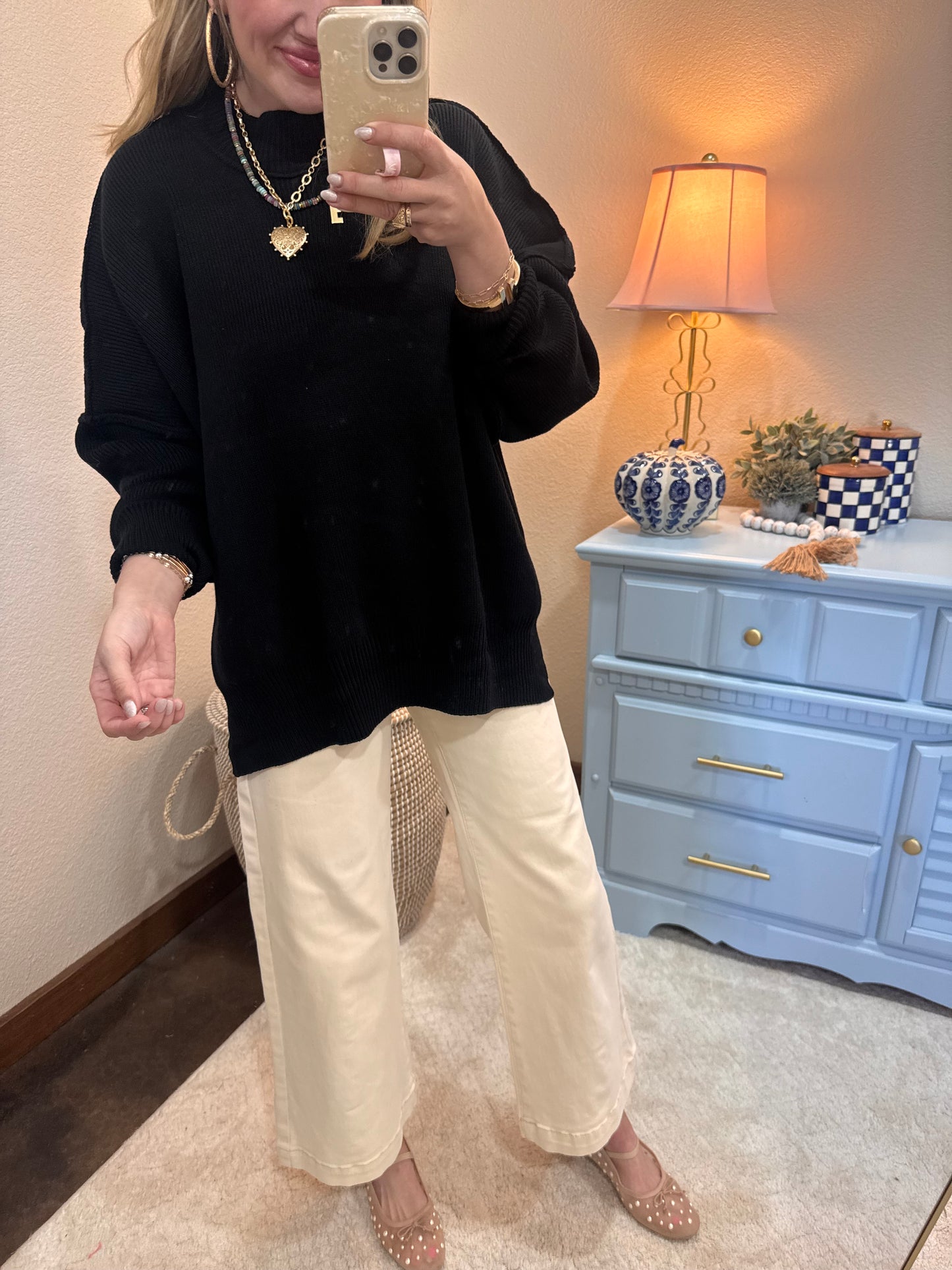 Black Mock Neck Sweater
