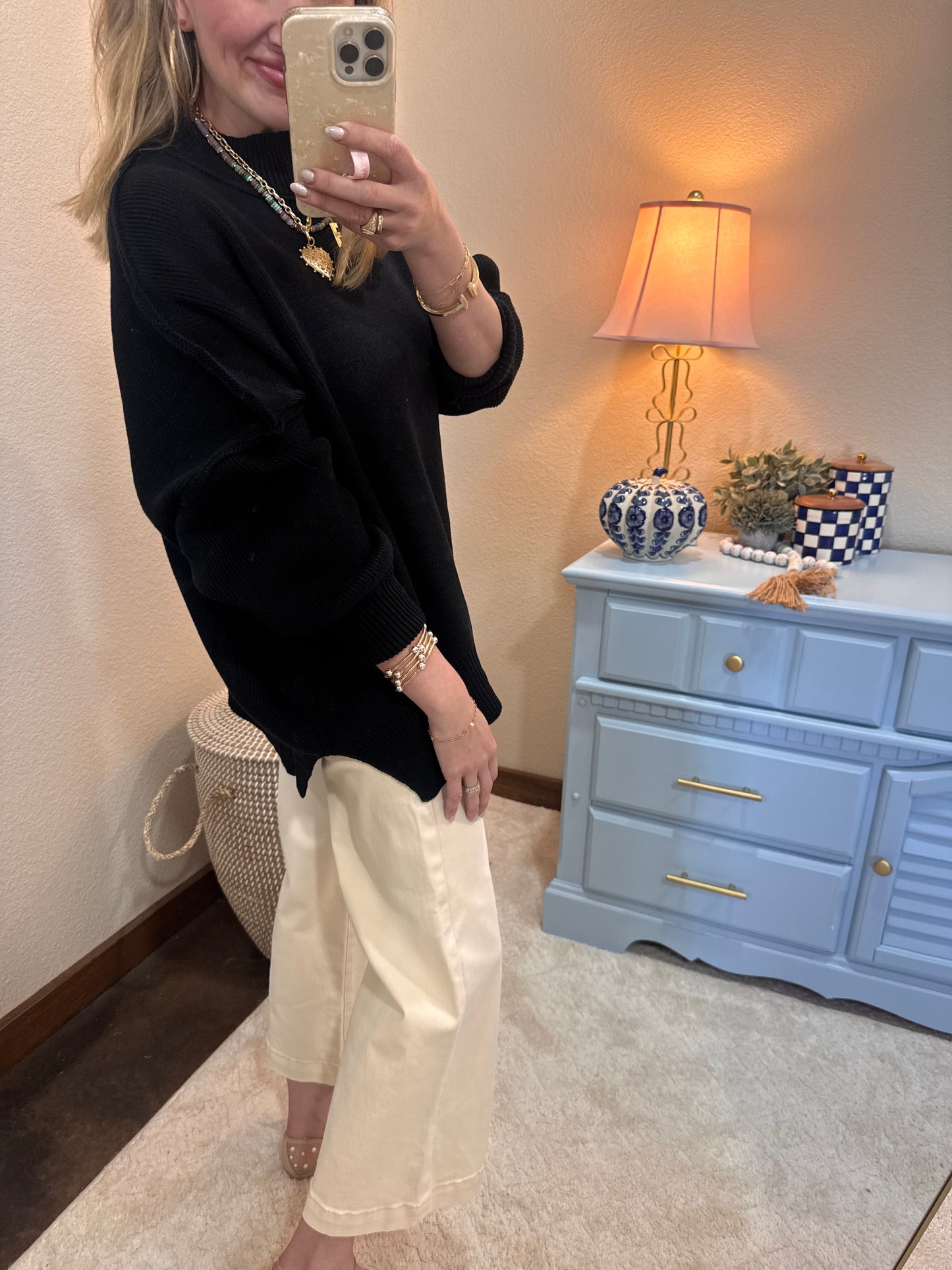 Black Mock Neck Sweater