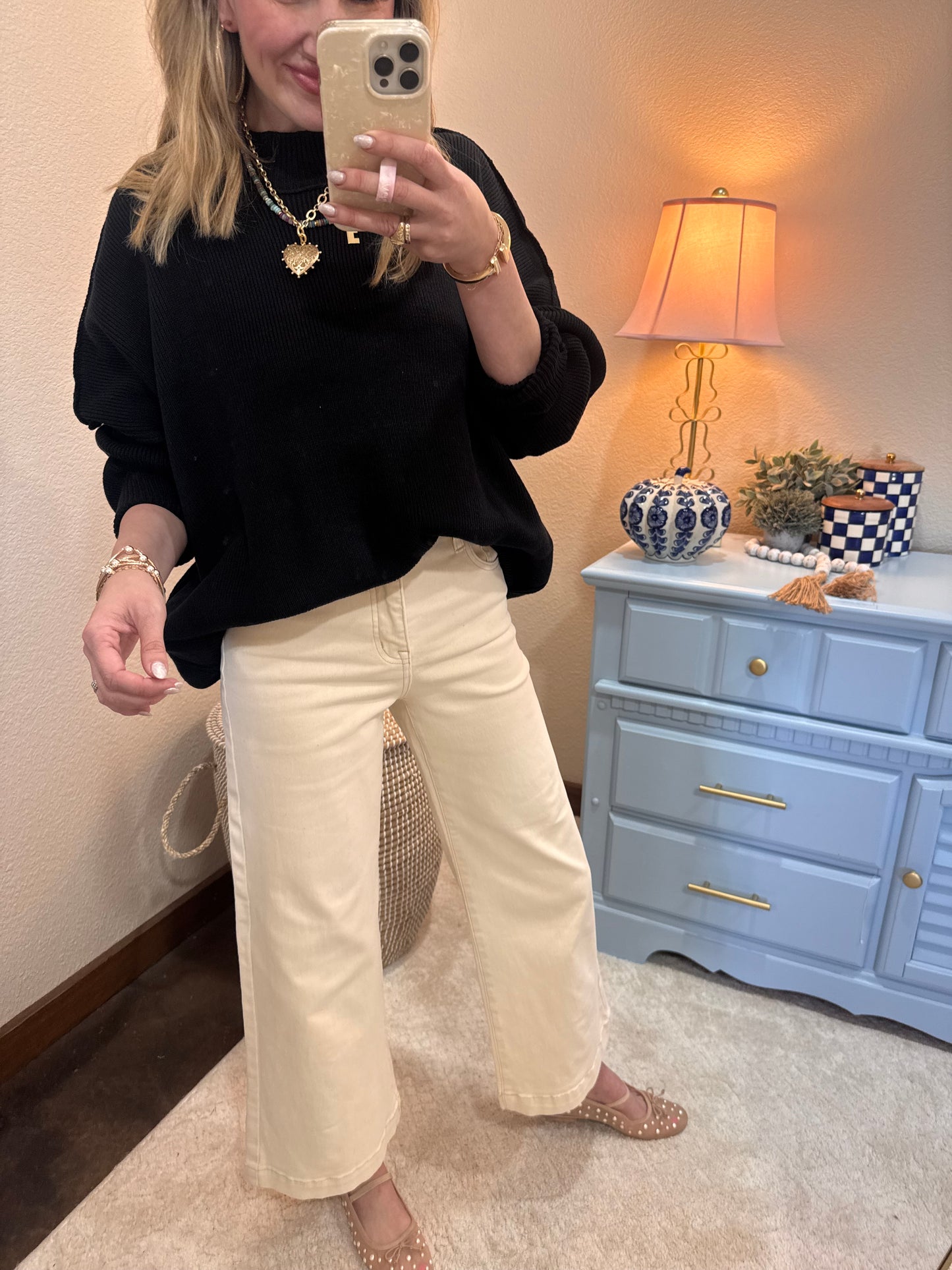 Black Mock Neck Sweater
