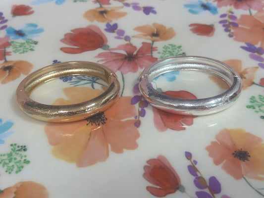 Solid Open Hinge Cuff (silver and gold)