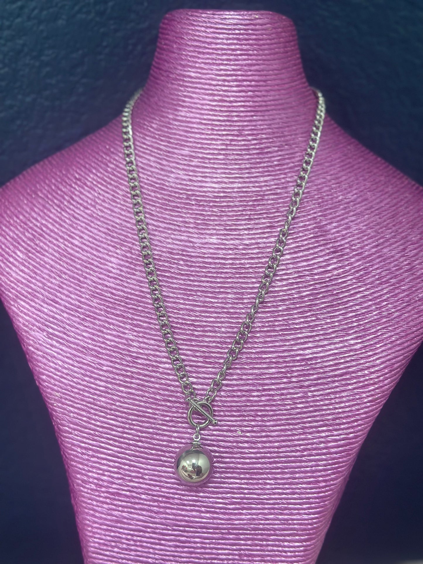 Single Drop Ball Necklace (silver and gold!)