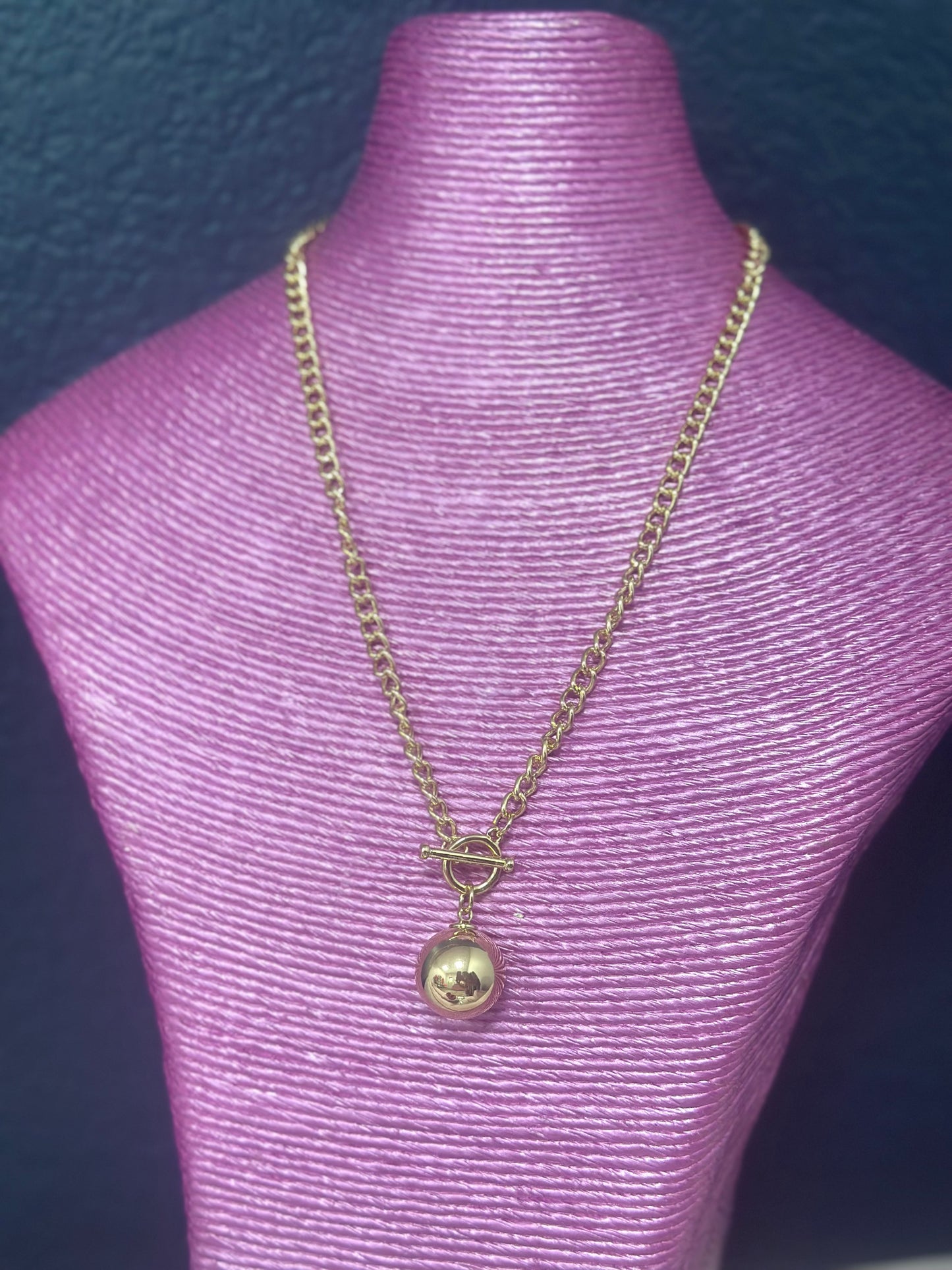 Single Drop Ball Necklace (silver and gold!)