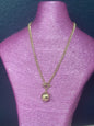 Single Drop Ball Necklace - Silver & Gold