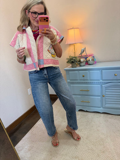 Risen High Rise Crop Boyfriend Cuffed Jean