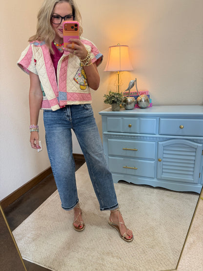 Risen High Rise Crop Boyfriend Cuffed Jean
