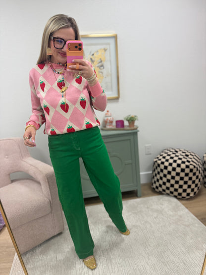 Mica Green Wide Leg Trouser Jeans