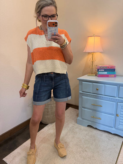 Risen Seamed Roll Up Shorts