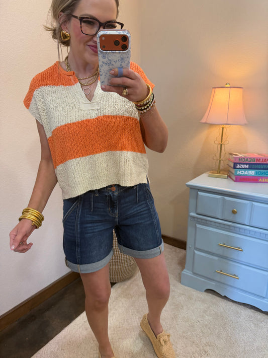 Risen Seamed Roll Up Shorts