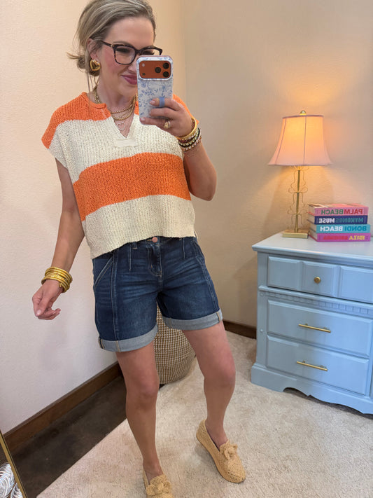 Risen Seamed Roll Up Shorts