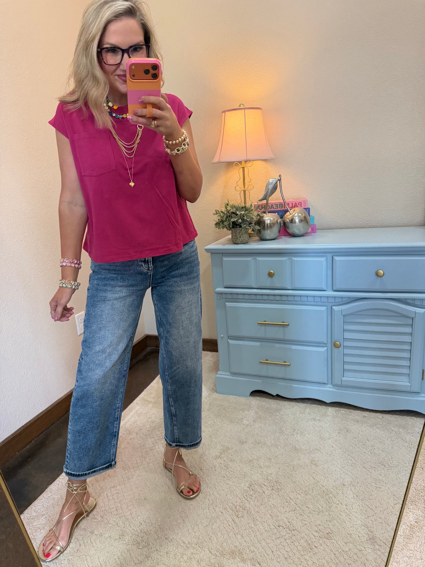 Risen High Rise Crop Boyfriend Cuffed Jean