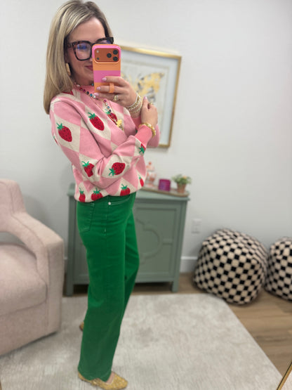 Mica Green Wide Leg Trouser Jeans