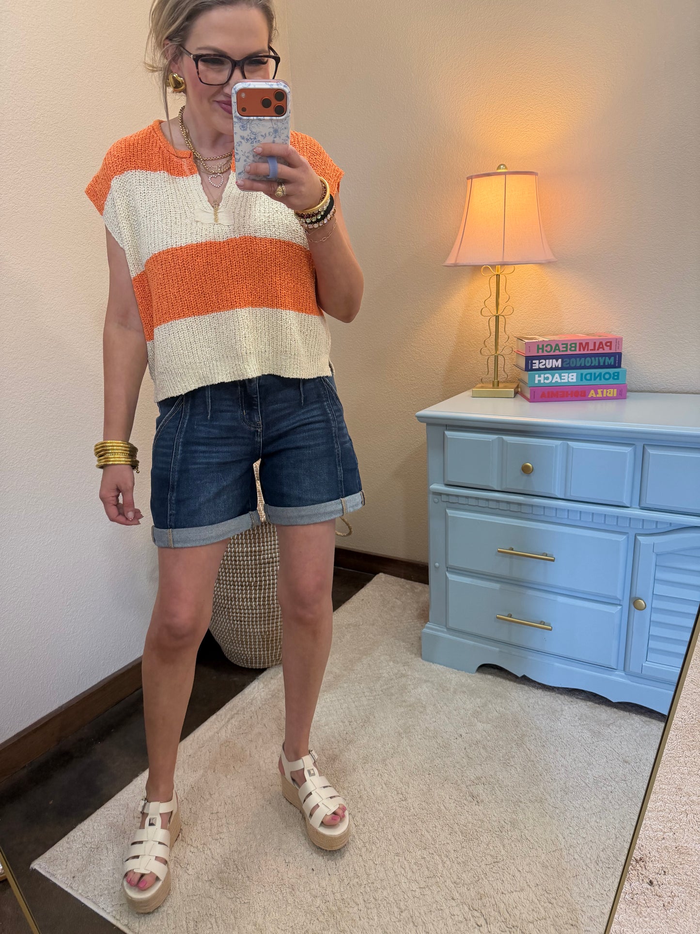Risen Seamed Roll Up Shorts