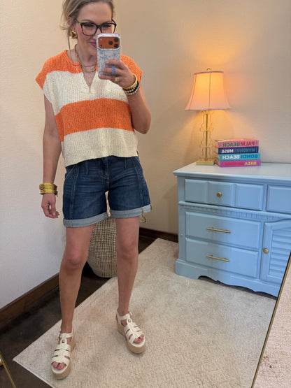 Risen Seamed Roll Up Shorts