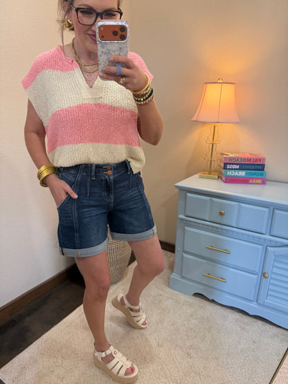 Risen Seamed Roll Up Shorts