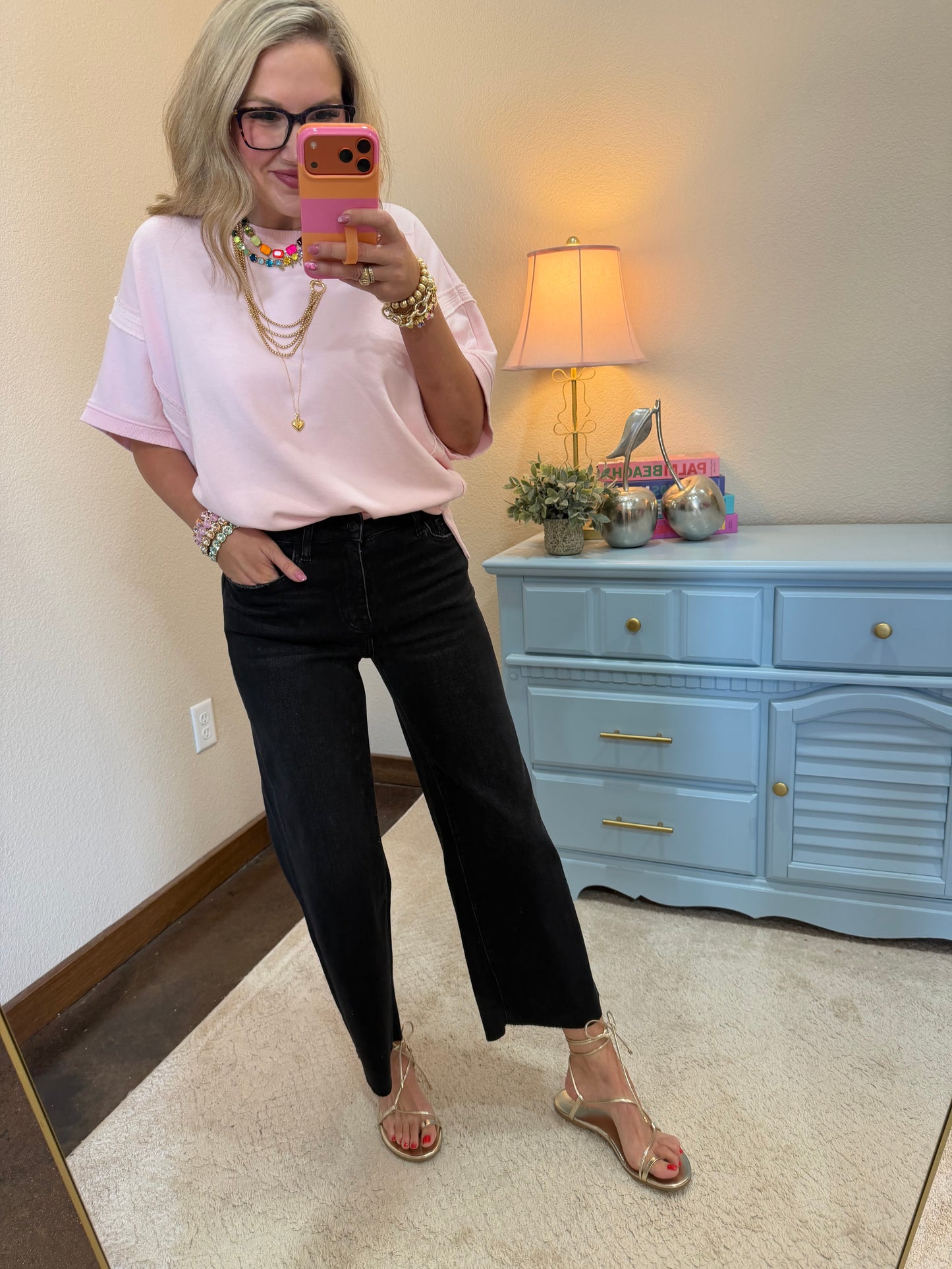 Vervet Black High Rise Clean Cut Raw Hem Crop Slim Wide Jeans