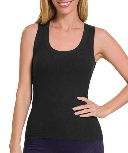 Black Ribbed Tank
