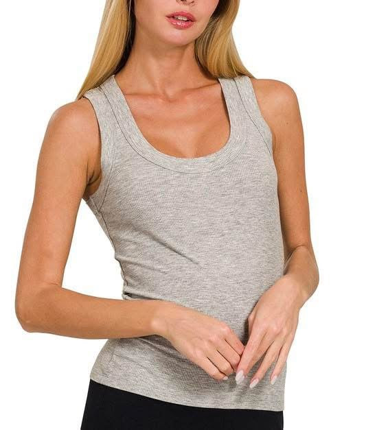 Grey Ribbed Tank