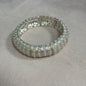 Pearl Stretchy Studded Bangle Bracelet (silver and gold)