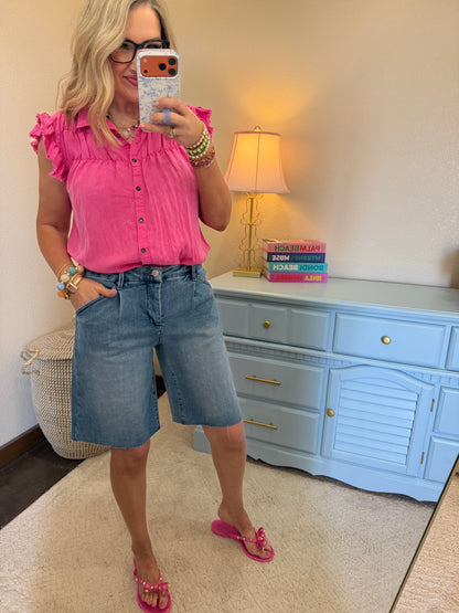 Risen Medium Slouchy Pleated Shorts