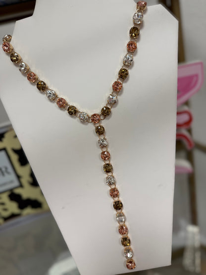 Crystal Y Drop 20” Necklace (4 colors)