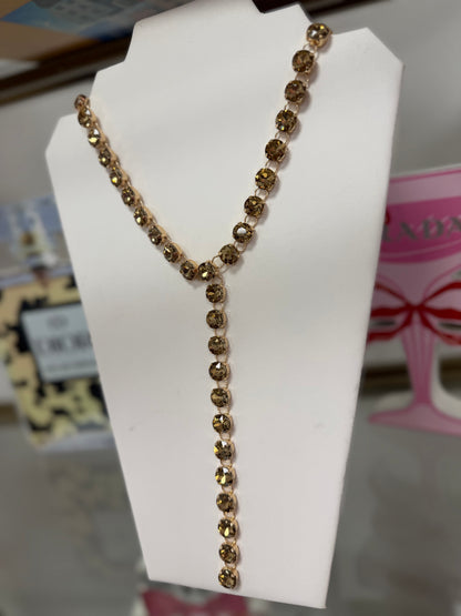 Crystal Y Drop 20” Necklace (4 colors)