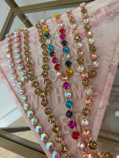 Crystal Y Drop 20” Necklace (4 colors)
