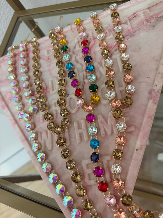 Crystal Y Drop 20” Necklace (4 colors)
