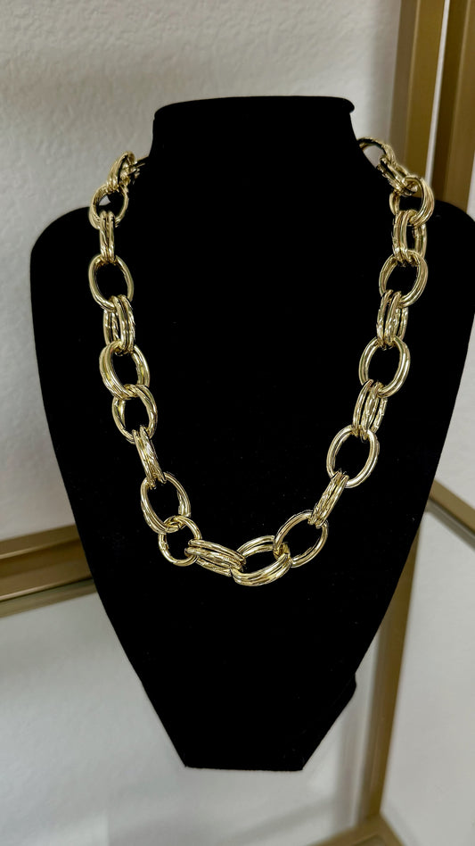 Double Chain Gold Magnetic Necklace