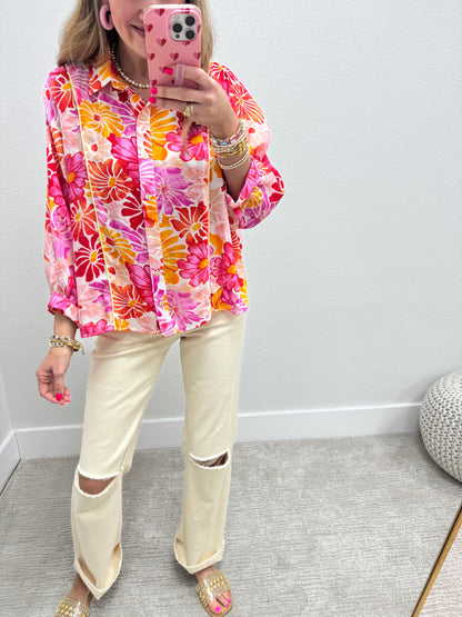 Natural Mid Rise Straight Jean With Distressed Knee FS
