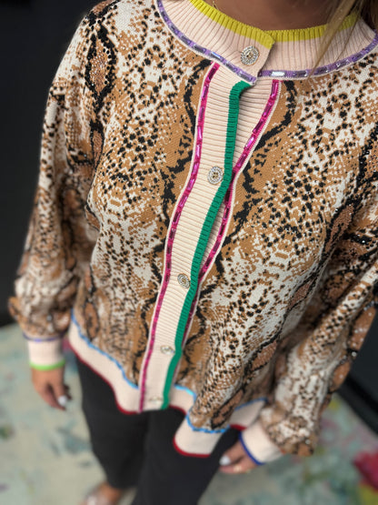 Queen Of Sparkles Snake Cardigan