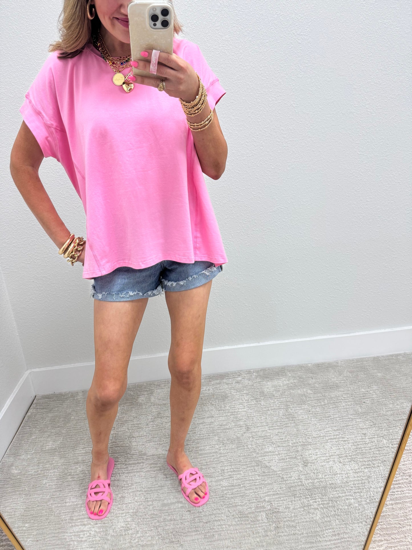 Pink Solid Interlocking Rubber Sandal