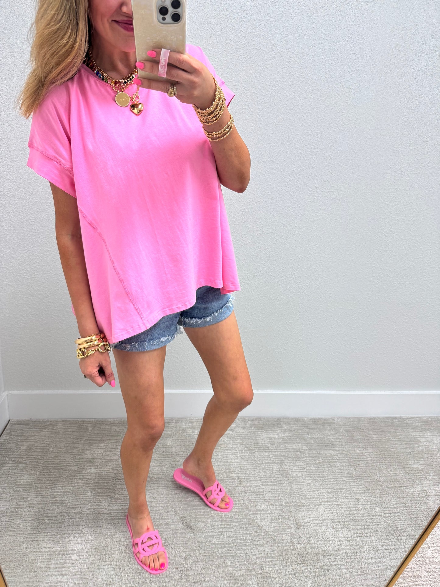 Vervet High Rise Medium Washed Cuffed Denim Shorts FS