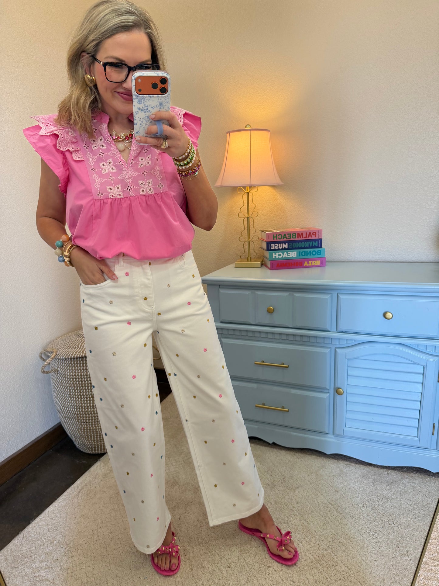 Bubblegum Detail Top Flutter Sleeve