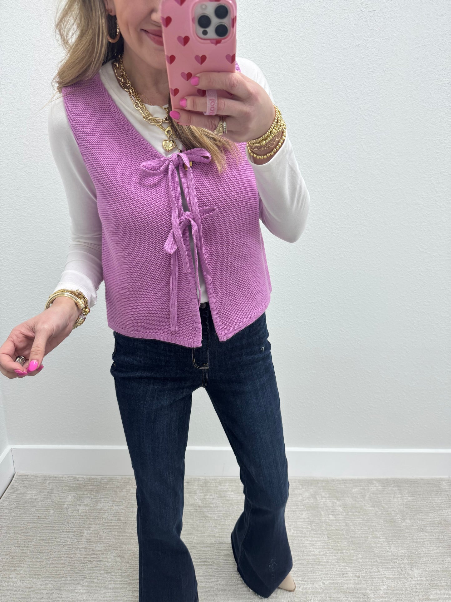 Mauve Tie Front Top