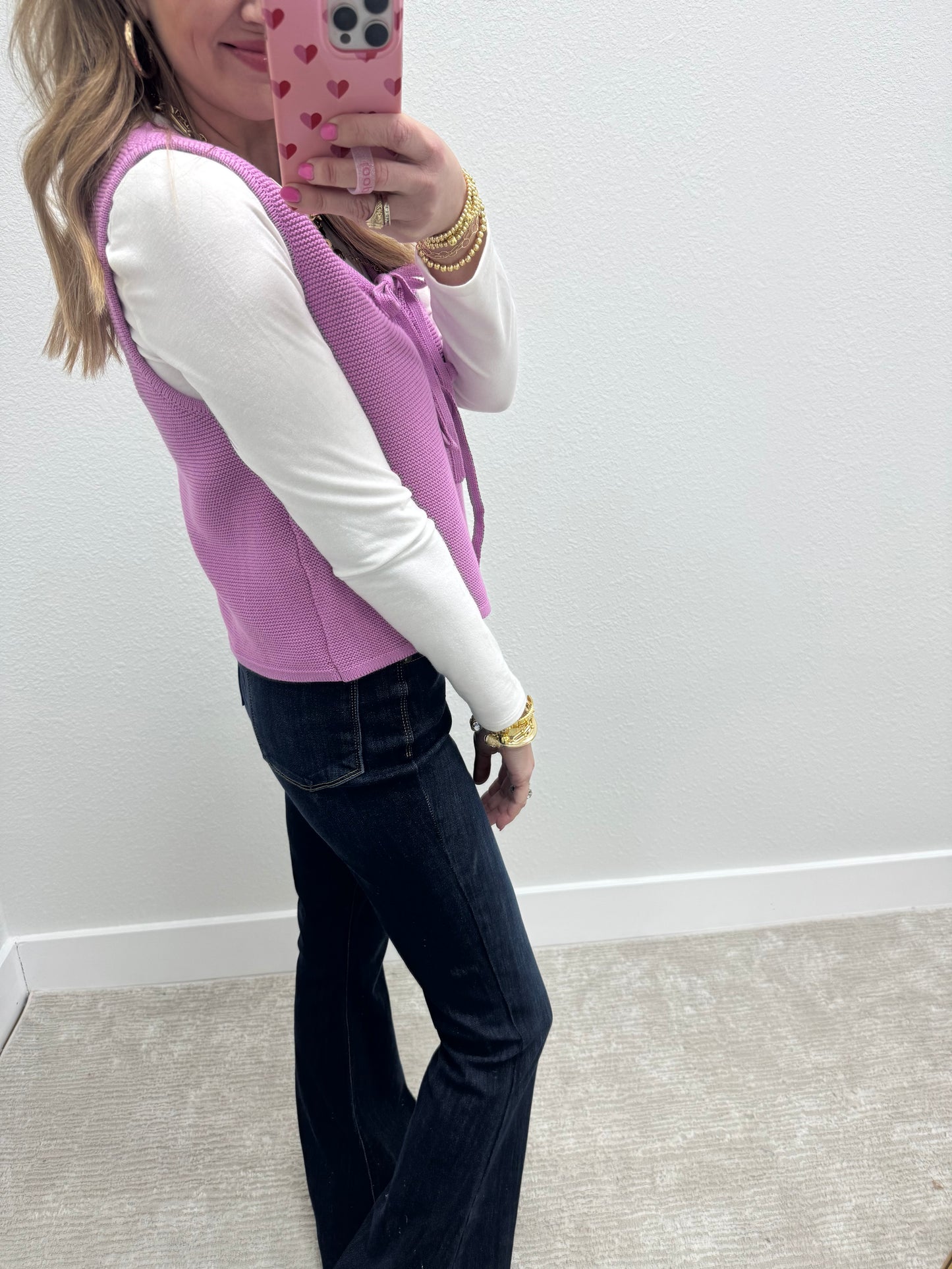 Mauve Tie Front Top