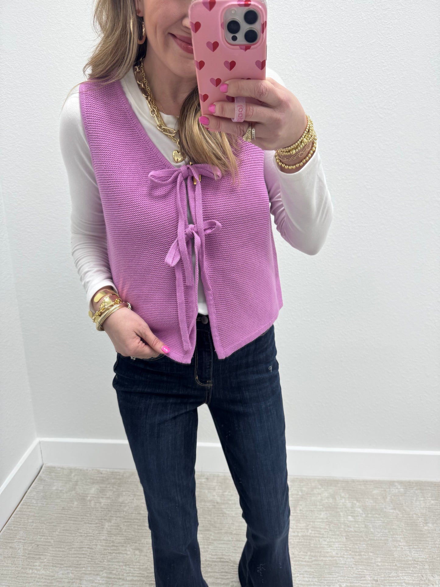 Mauve Tie Front Top