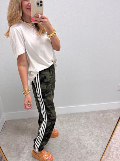 White Open Arm Round Neck Tee