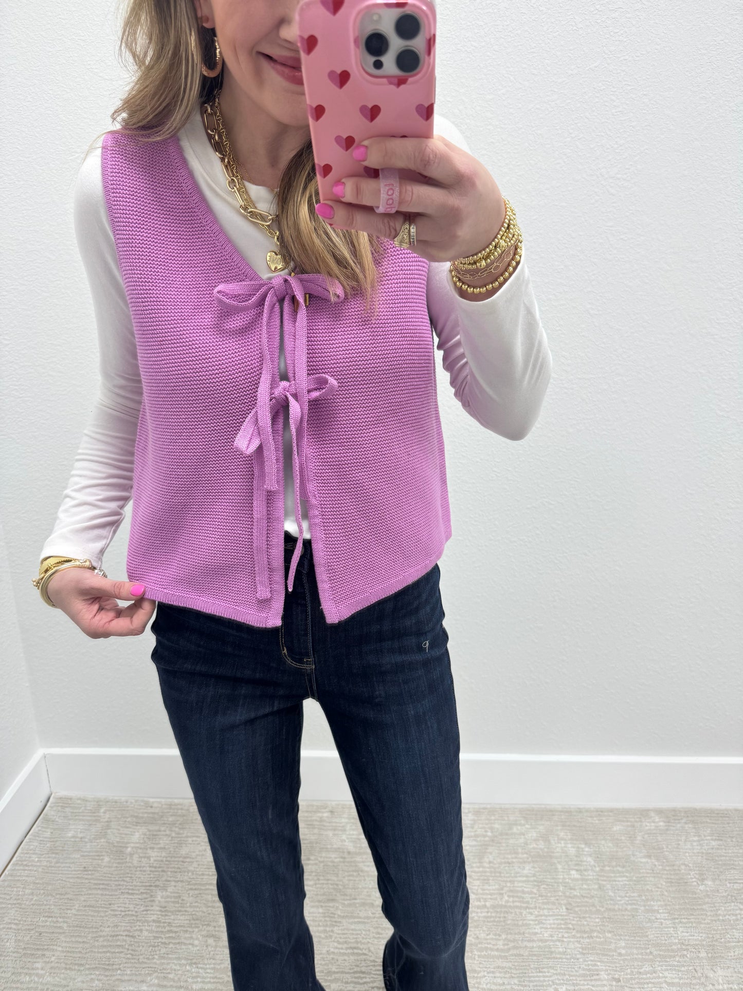 Mauve Tie Front Top